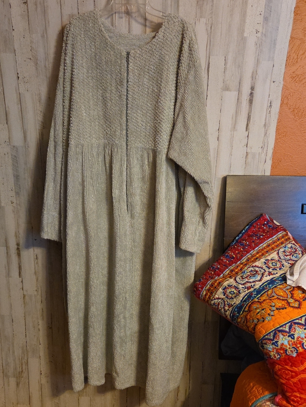Cozy Long Women's Robe Snuggie in Light Sage